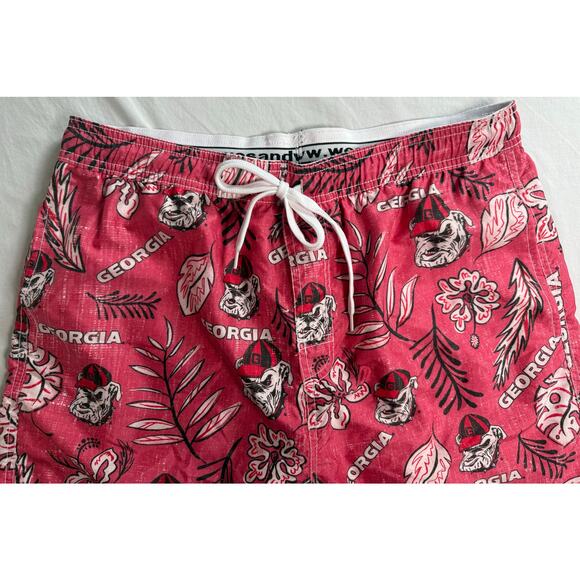 Wes and Willy‎ Georgia Bulldogs Swimtrunks - Red Mens LARGE - Picture 4 of 12